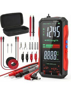 Upgraded Digital Multimeter with Color Screen & 20 Silicone Test Leads, USB-C
